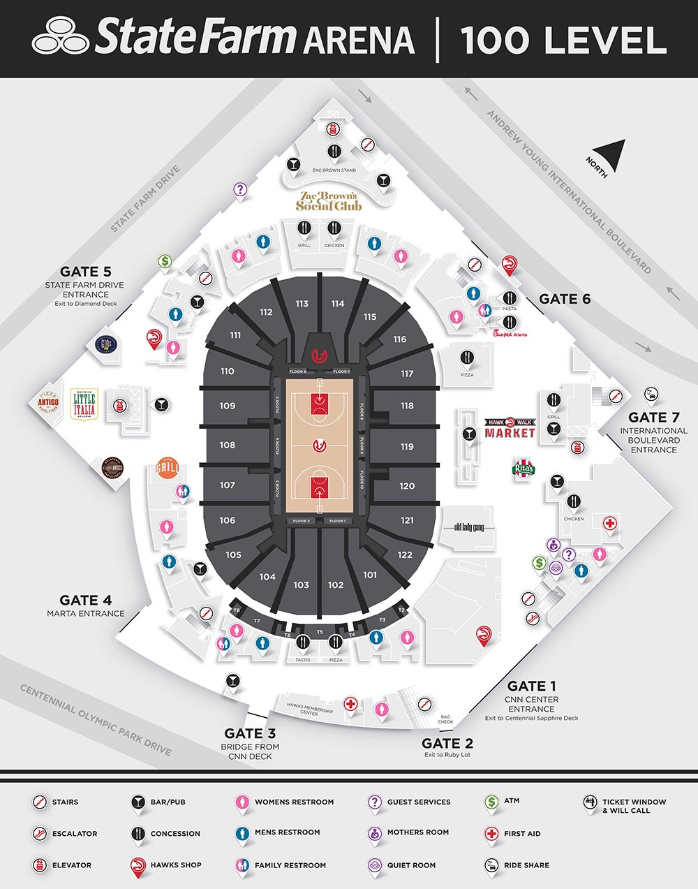 arena info state farm arena state farm arena seating chart with rows