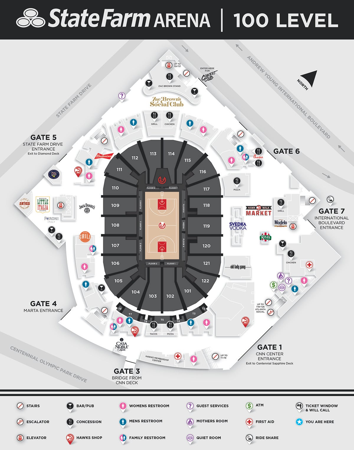 State Farm Arena Seating Chart With Seat Numbers