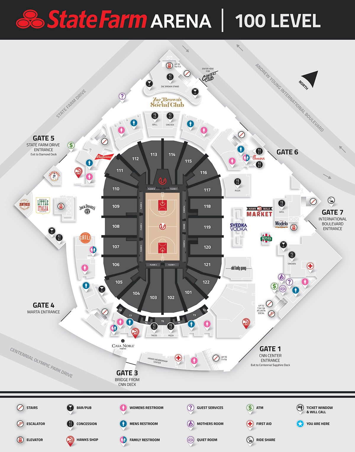 State Farm Arena Atlanta Ga Map 