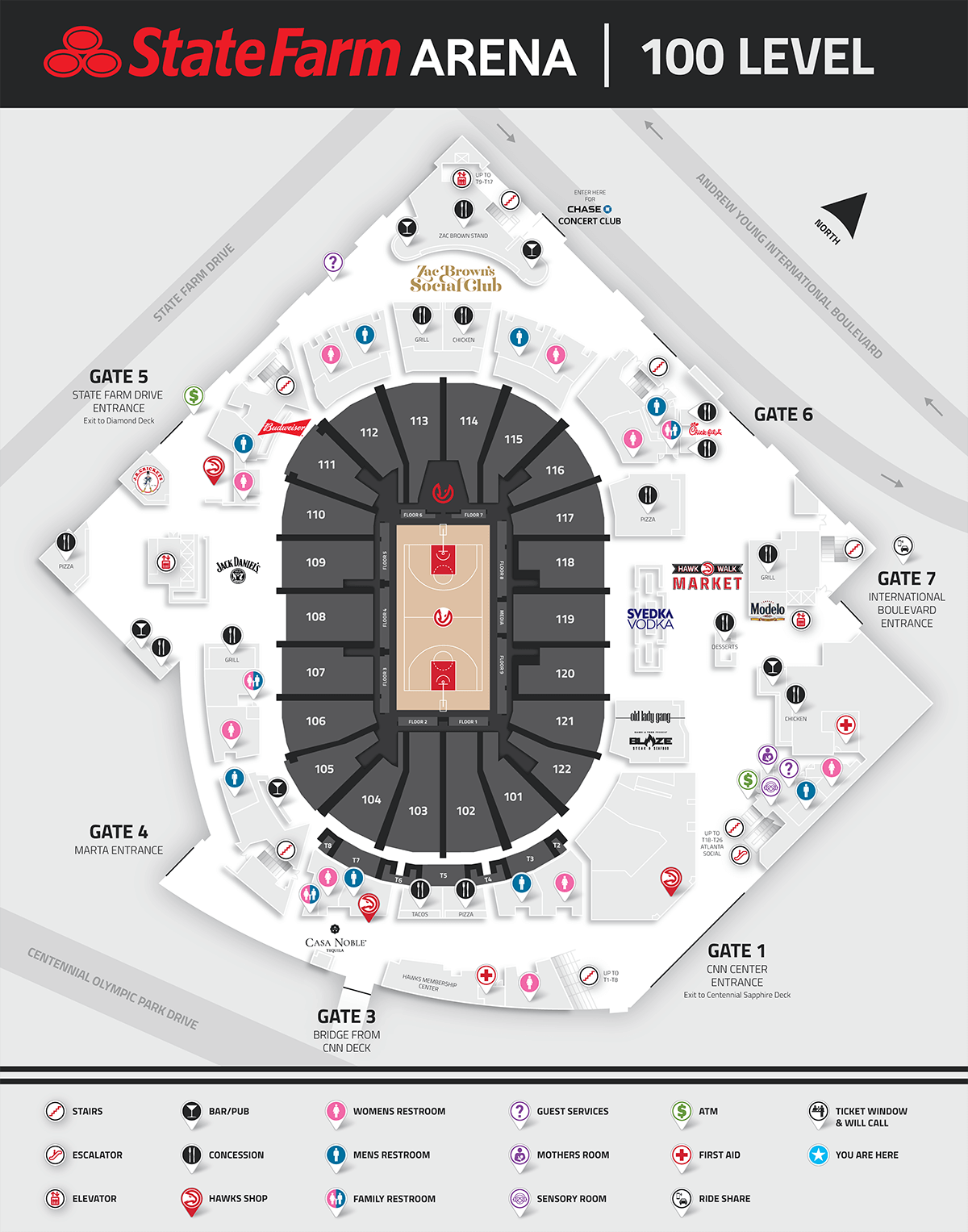 State Farm Arena Atlanta Ga Seating Map 